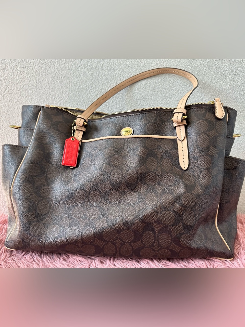 🤎 COACH F26181 Peyton Signature Multifunction Tote Bag 🤎